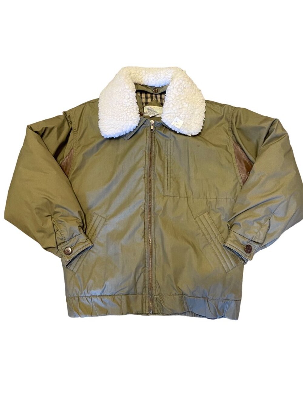 Vintage Mixed Blues Green Down Filled Winter Coat Women’s S